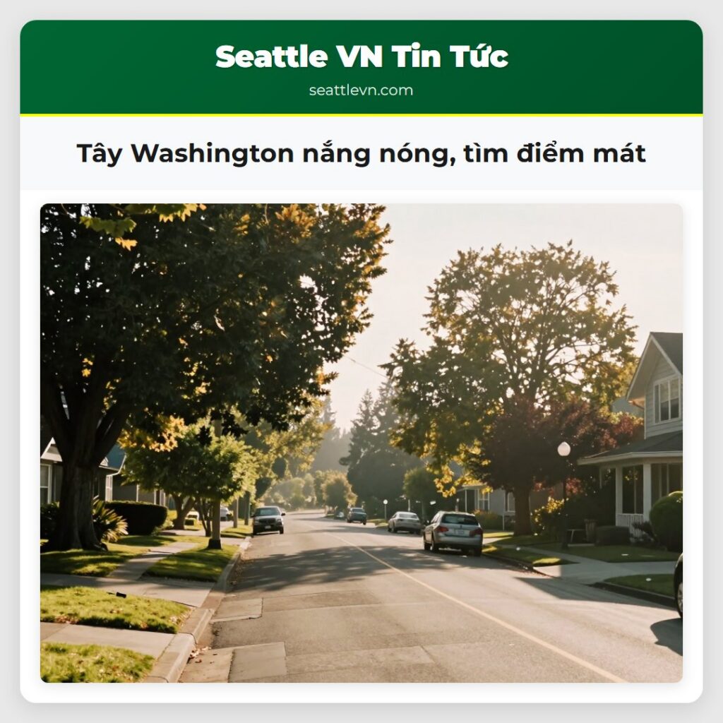 Tây Washington nắng nóng, tìm điểm mát
