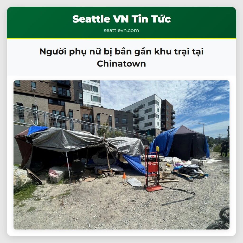 Người phụ nữ bị bắn gần khu trại tại Chinatown