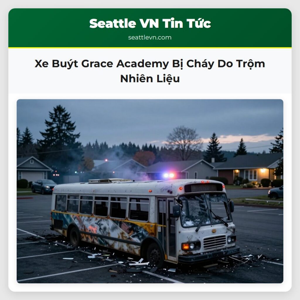 Xe Buýt Grace Academy Bị Cháy Do Trộm Nhiên Liệu
