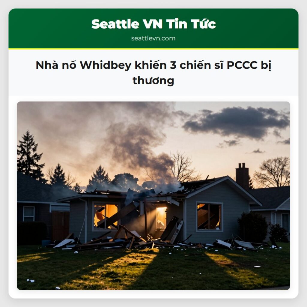 Nhà nổ Whidbey khiến 3 chiến sĩ PCCC bị thương