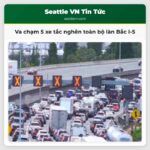 Va chạm 5 xe tắc nghẽn toàn bộ làn Bắc I-5