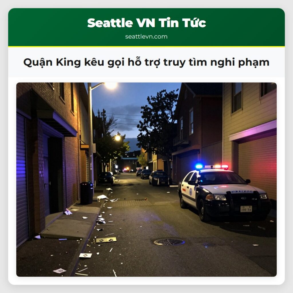 Quận King kêu gọi hỗ trợ truy tìm nghi phạm