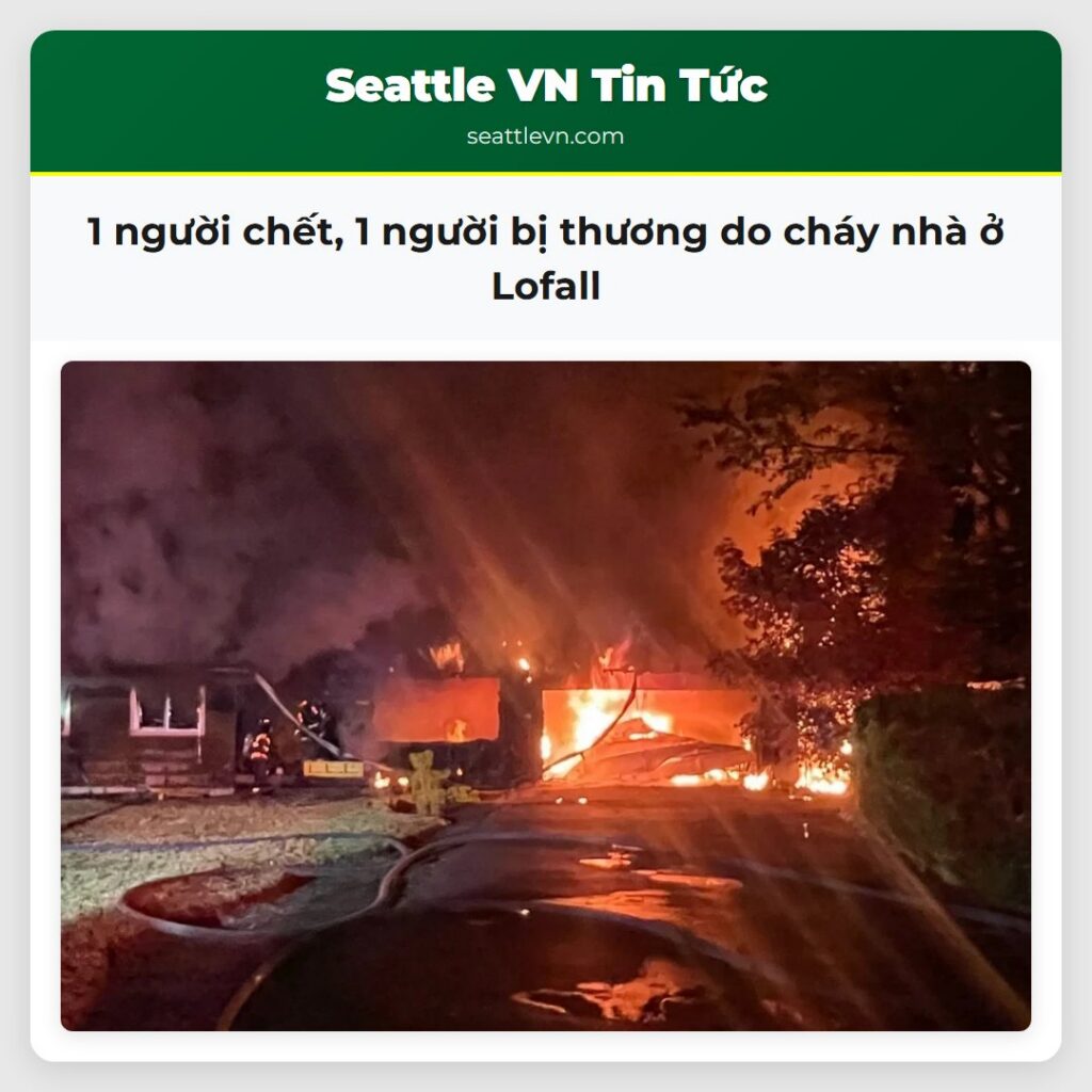 1 người chết, 1 người bị thương do cháy nhà ở