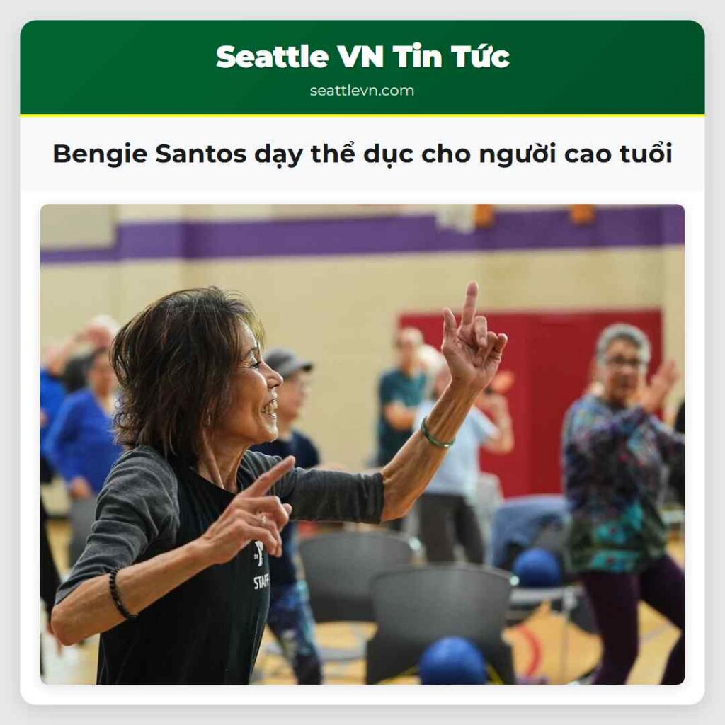 Bengie Santos dạy thể dục cho người cao tuổi