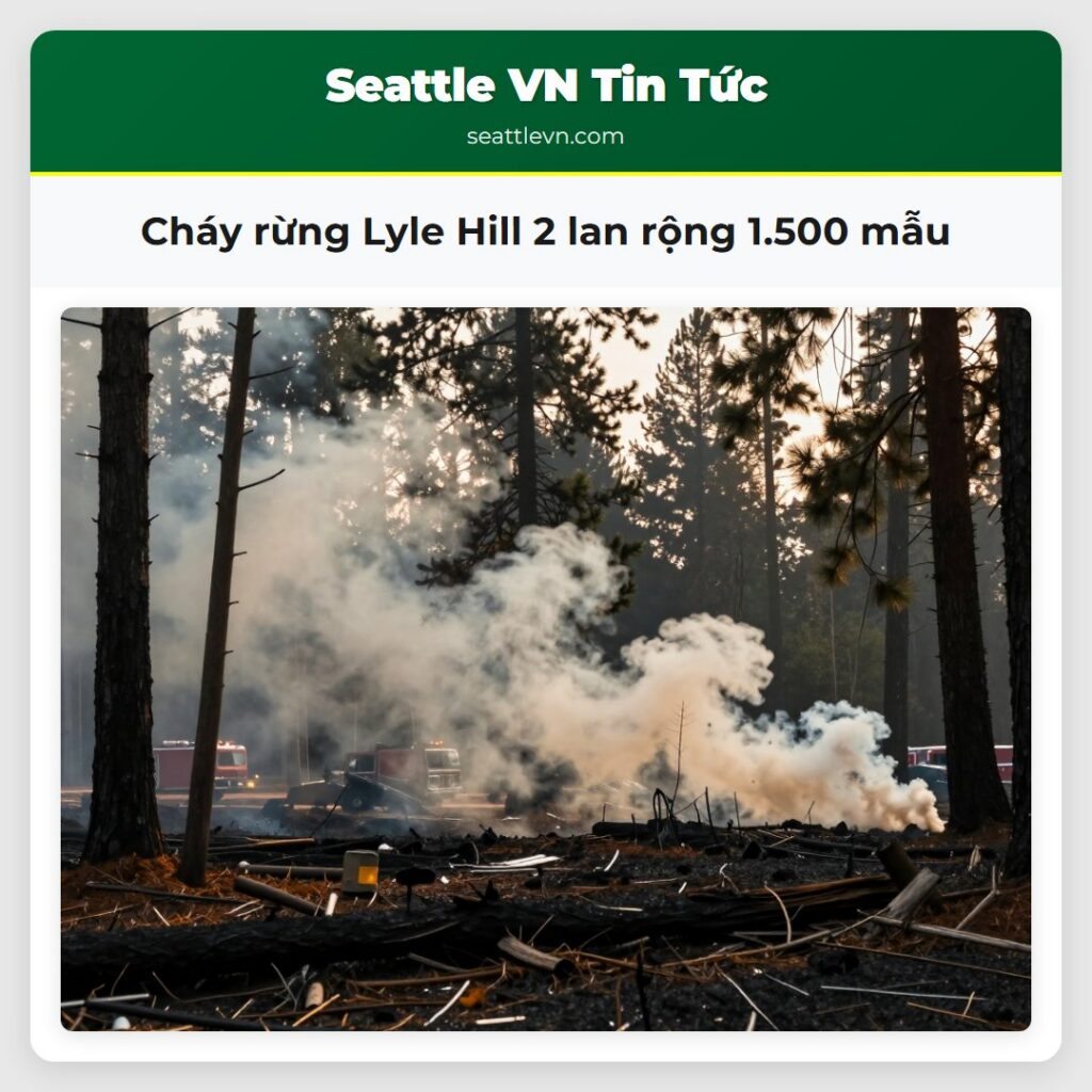 Cháy rừng Lyle Hill 2 lan rộng 1.500 mẫu