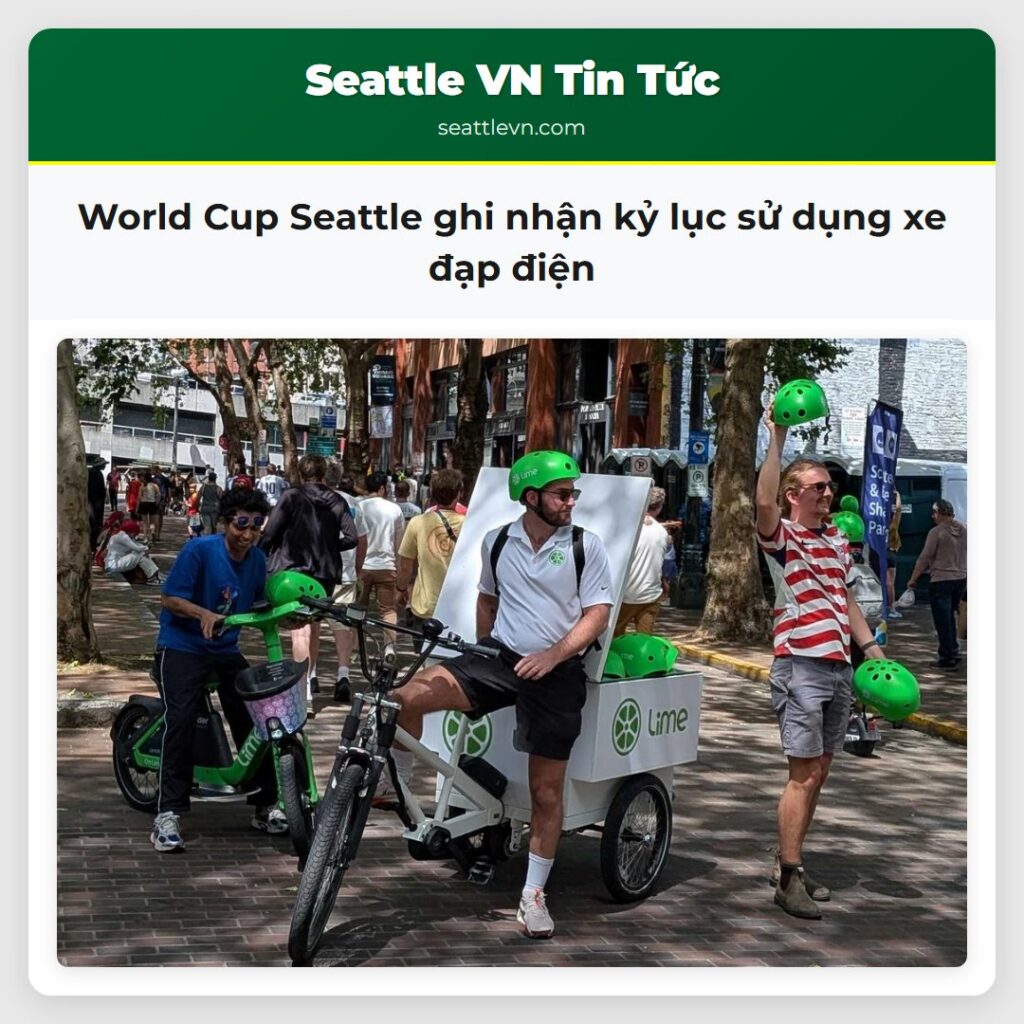 World Cup Seattle ghi nhận kỷ lục sử dụng xe đạp