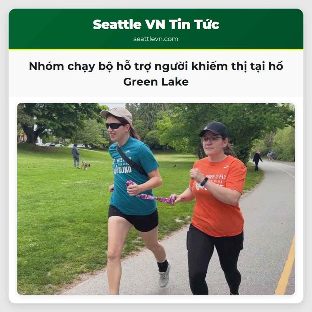 Nhóm chạy bộ hỗ trợ người khiếm thị tại hồ Green