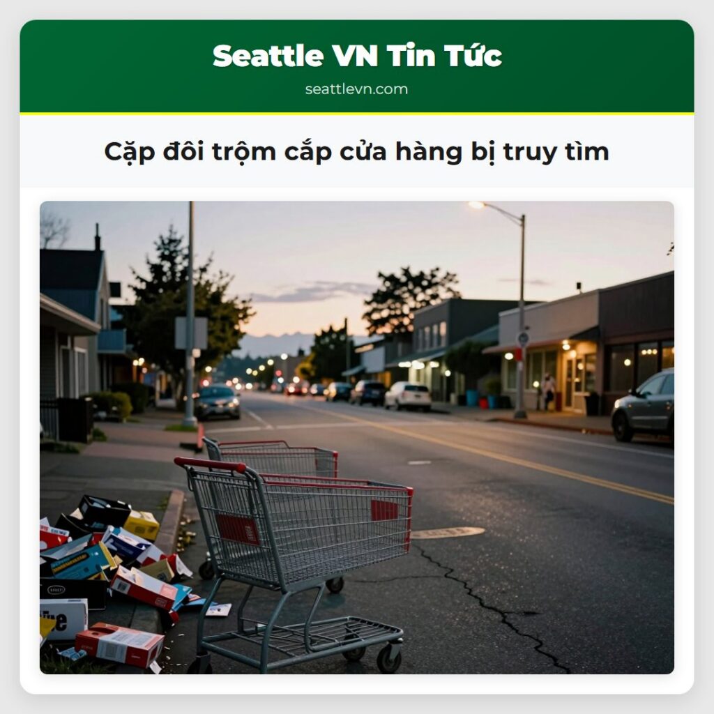 Cặp đôi trộm cắp cửa hàng bị truy tìm