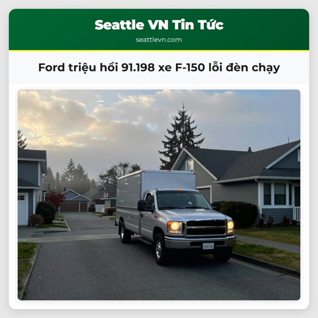 Ford triệu hồi 91.198 xe F-150 lỗi đèn chạy