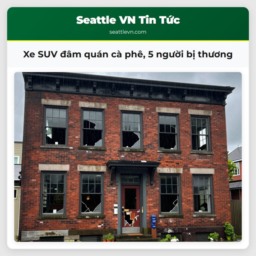 Xe SUV đâm quán cà phê, 5 người bị thương