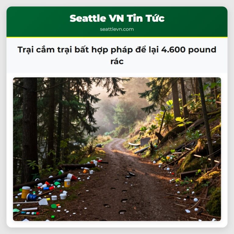 Trại cắm trại bất hợp pháp để lại 4.600 pound rác
