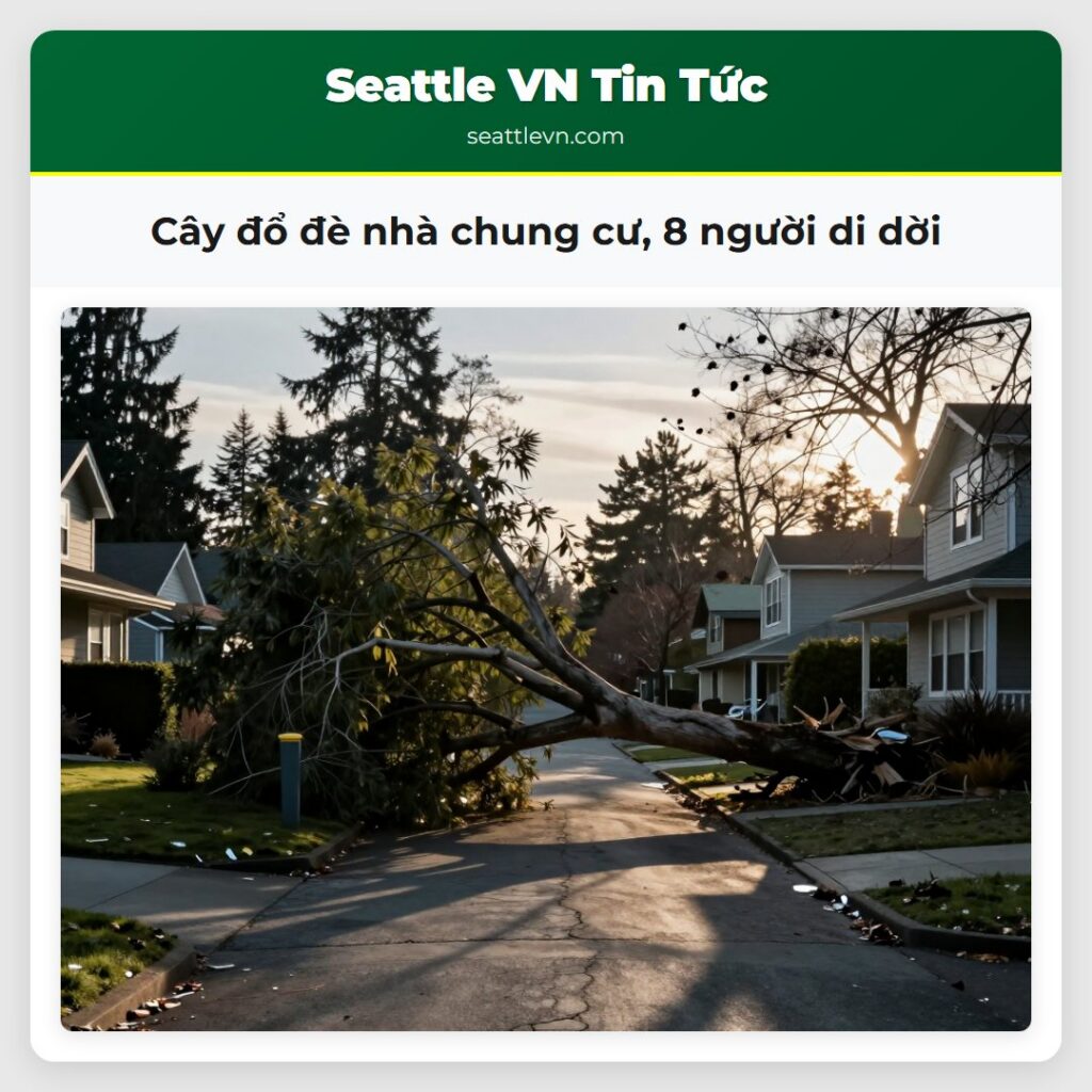 Cây đổ đè nhà chung cư, 8 người di dời