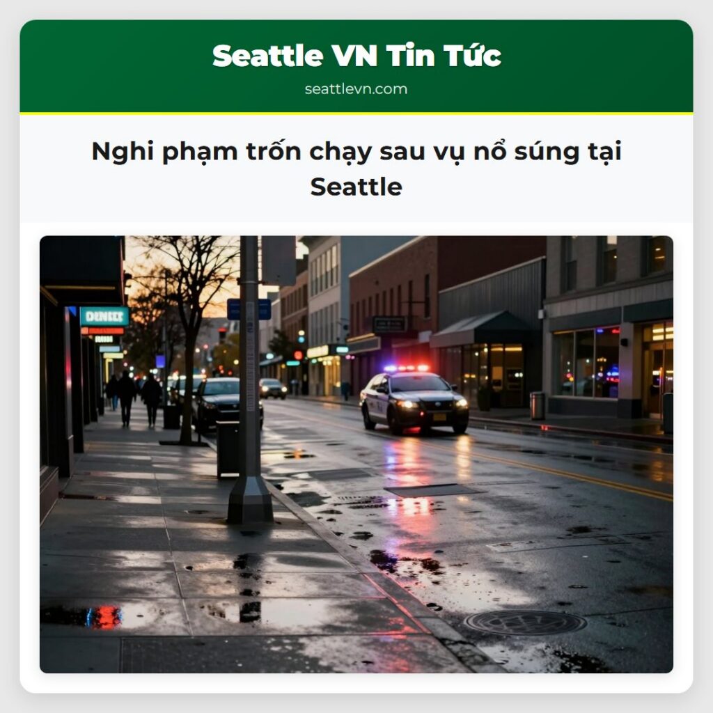 Nghi phạm trốn chạy sau vụ nổ súng tại Seattle
