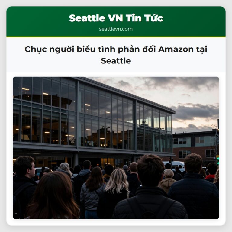 Chục người biểu tình phản đối Amazon tại Seattle