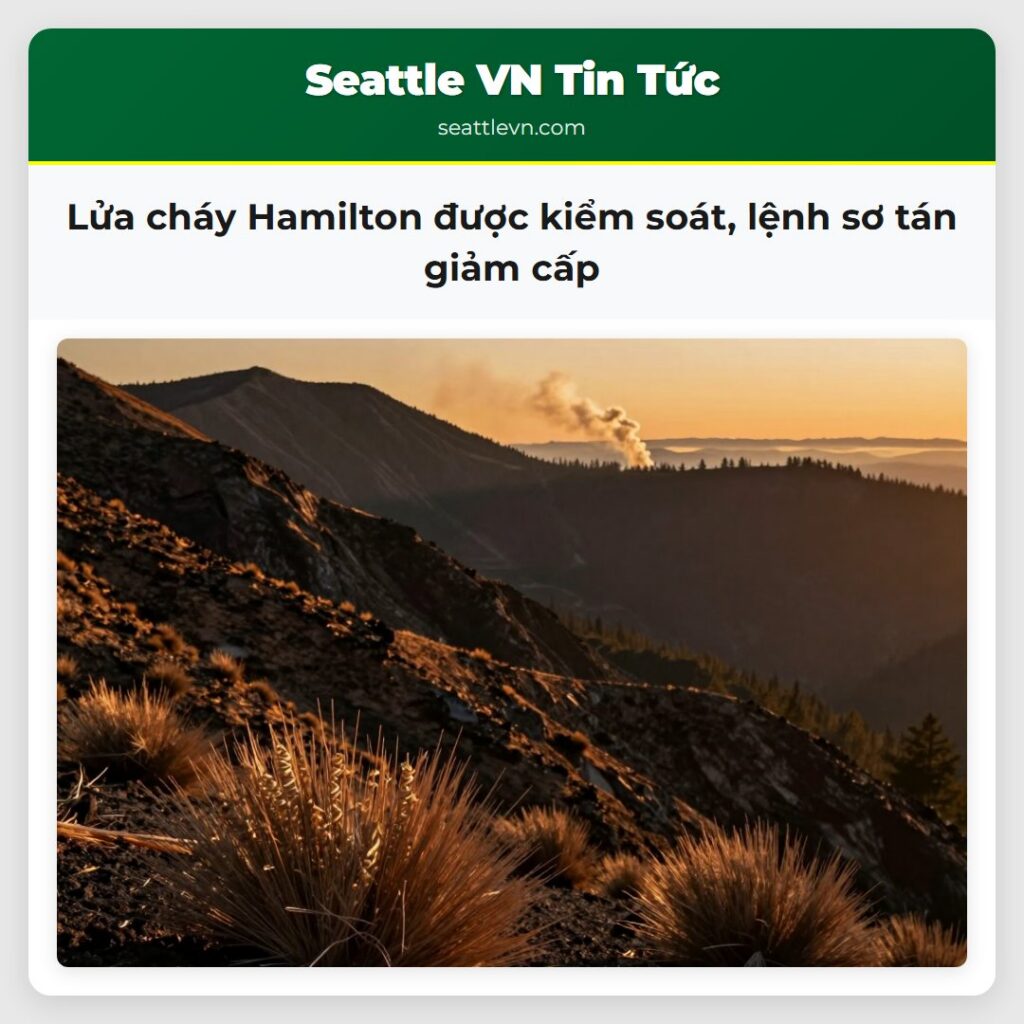 Lửa cháy Hamilton được kiểm soát, lệnh sơ tán