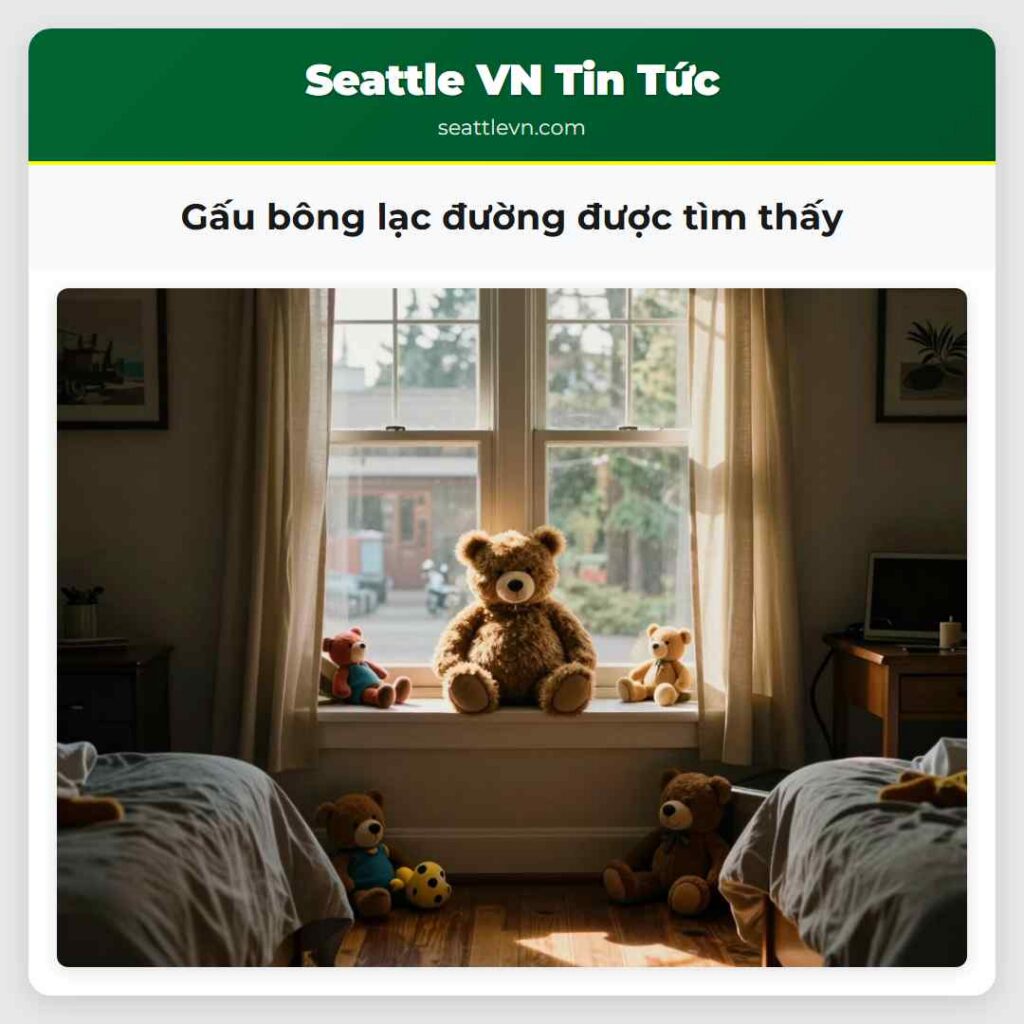 Gấu bông lạc đường được tìm thấy
