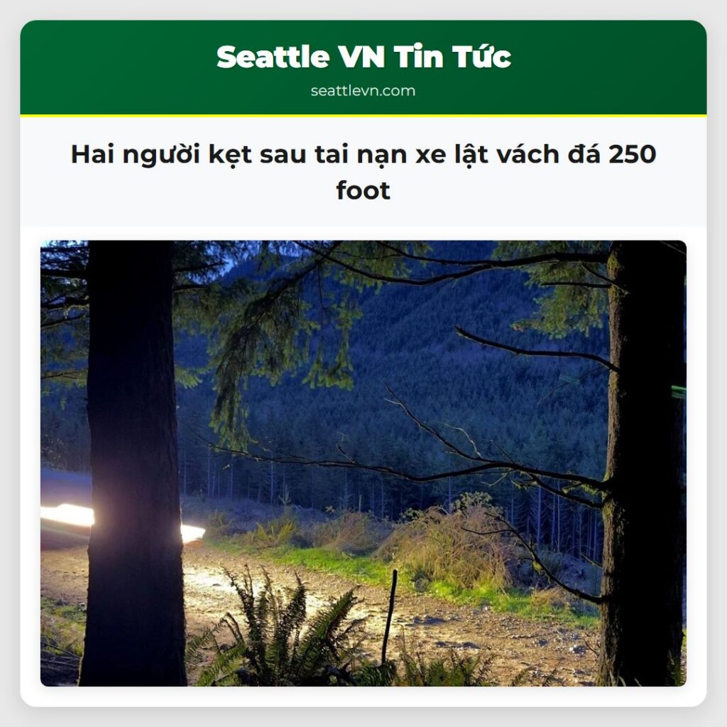 Hai người kẹt sau tai nạn xe lật vách đá 250 foot