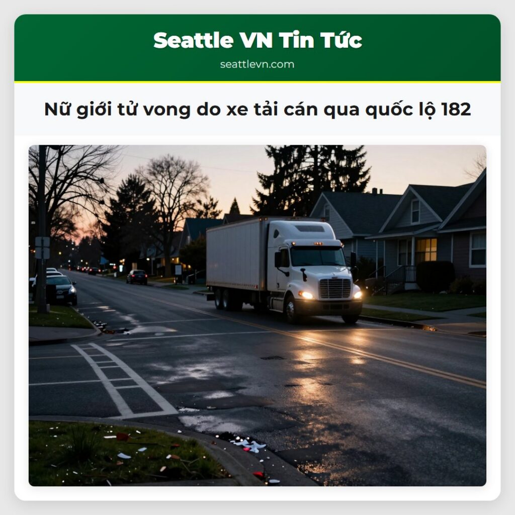 Nữ giới tử vong do xe tải cán qua quốc lộ 182
