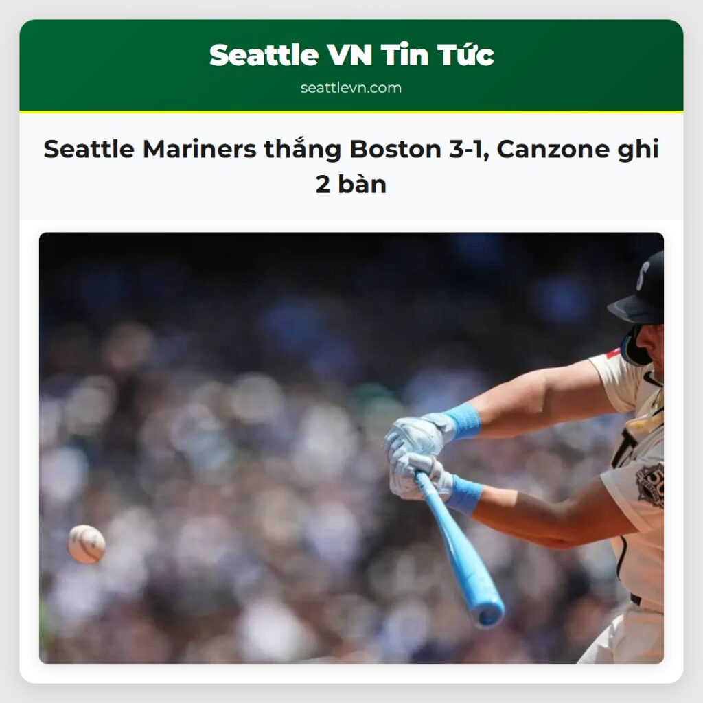 Seattle Mariners thắng Boston 3-1, Canzone ghi 2