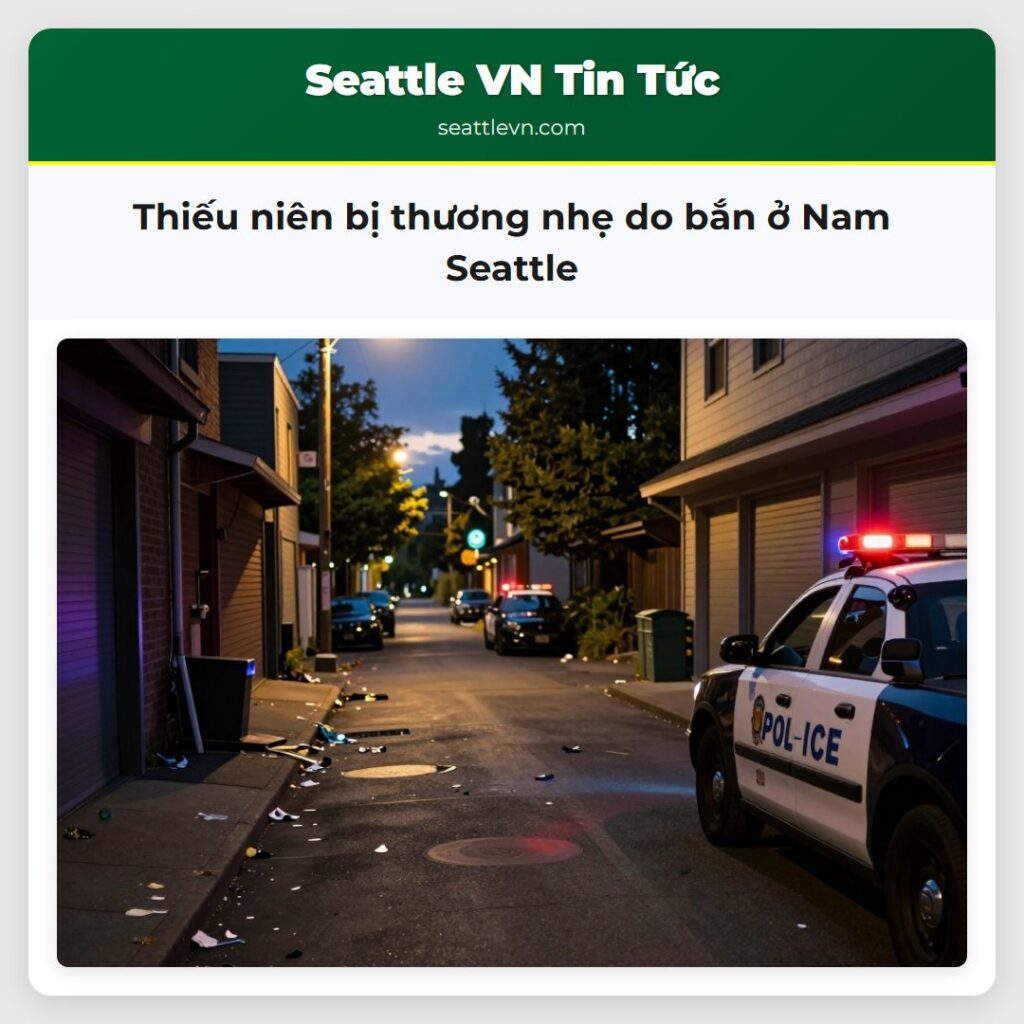 Thiếu niên bị thương nhẹ do bắn ở Nam Seattle