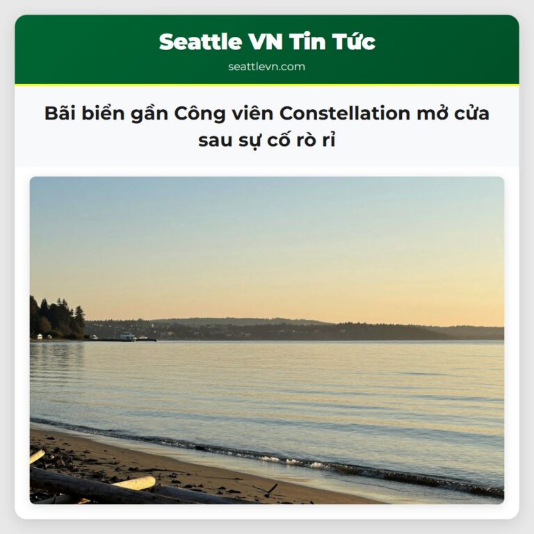 Bãi biển gần Công viên Constellation mở cửa sau sự cố rò rỉ