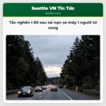 Tắc nghẽn I-90 sau tai nạn xe máy 1 người tử vong