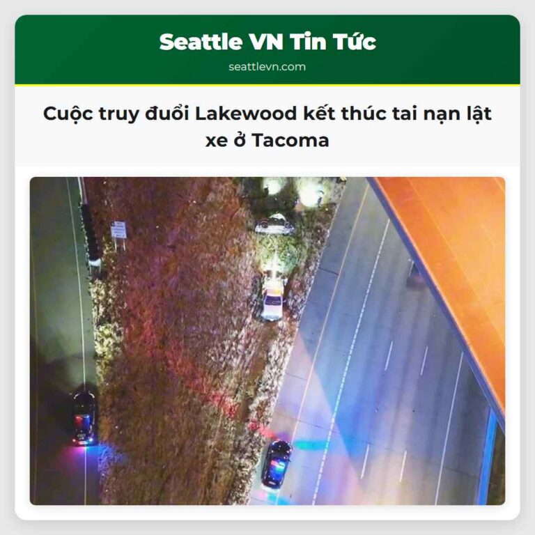 Cuộc truy đuổi Lakewood kết thúc tai nạn lật xe ở Tacoma