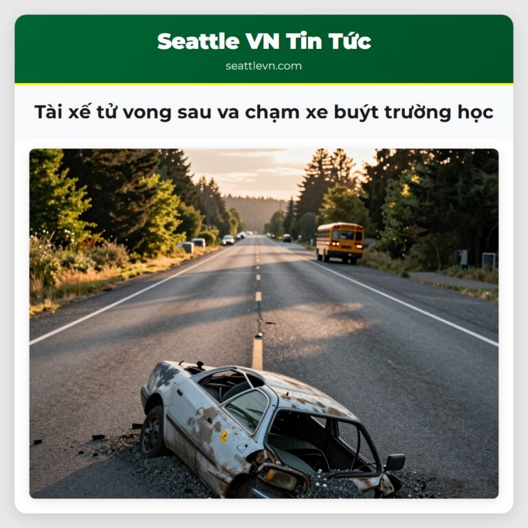 Tài xế tử vong sau va chạm xe buýt trường học