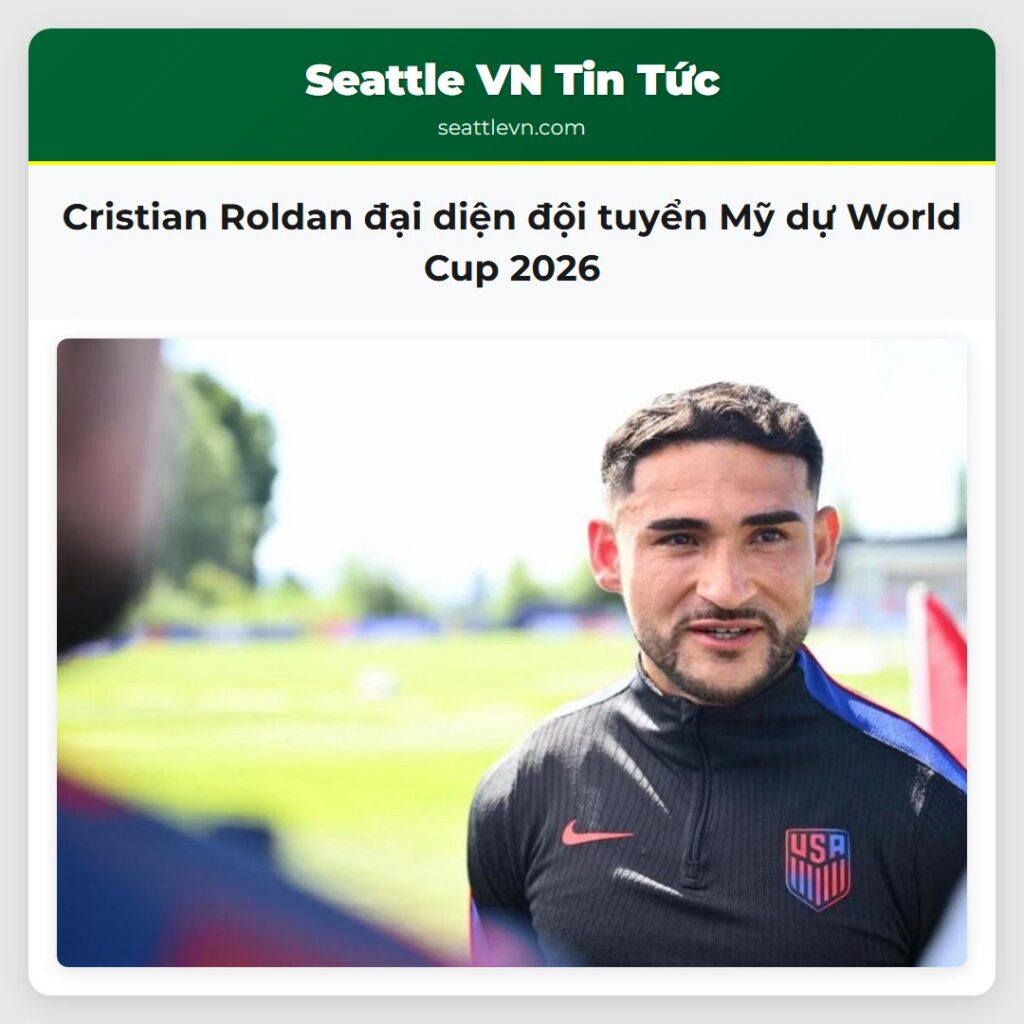 Cristian Roldan đại diện đội tuyển Mỹ dự World