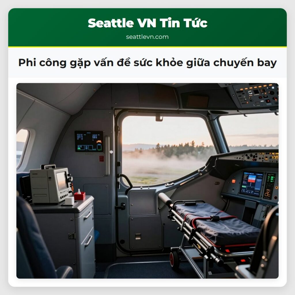 Phi công gặp vấn đề sức khỏe giữa chuyến bay