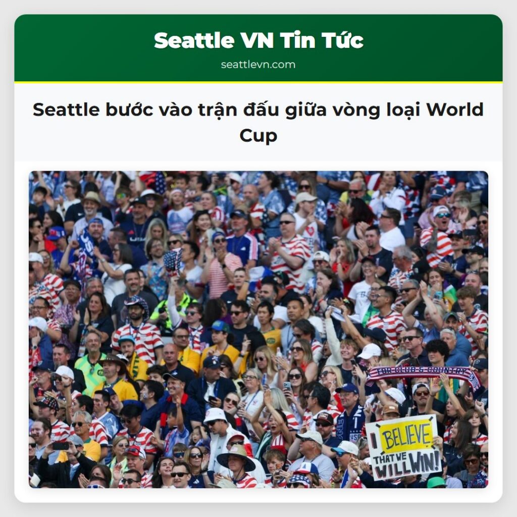 Seattle bước vào trận đấu giữa vòng loại World Cup
