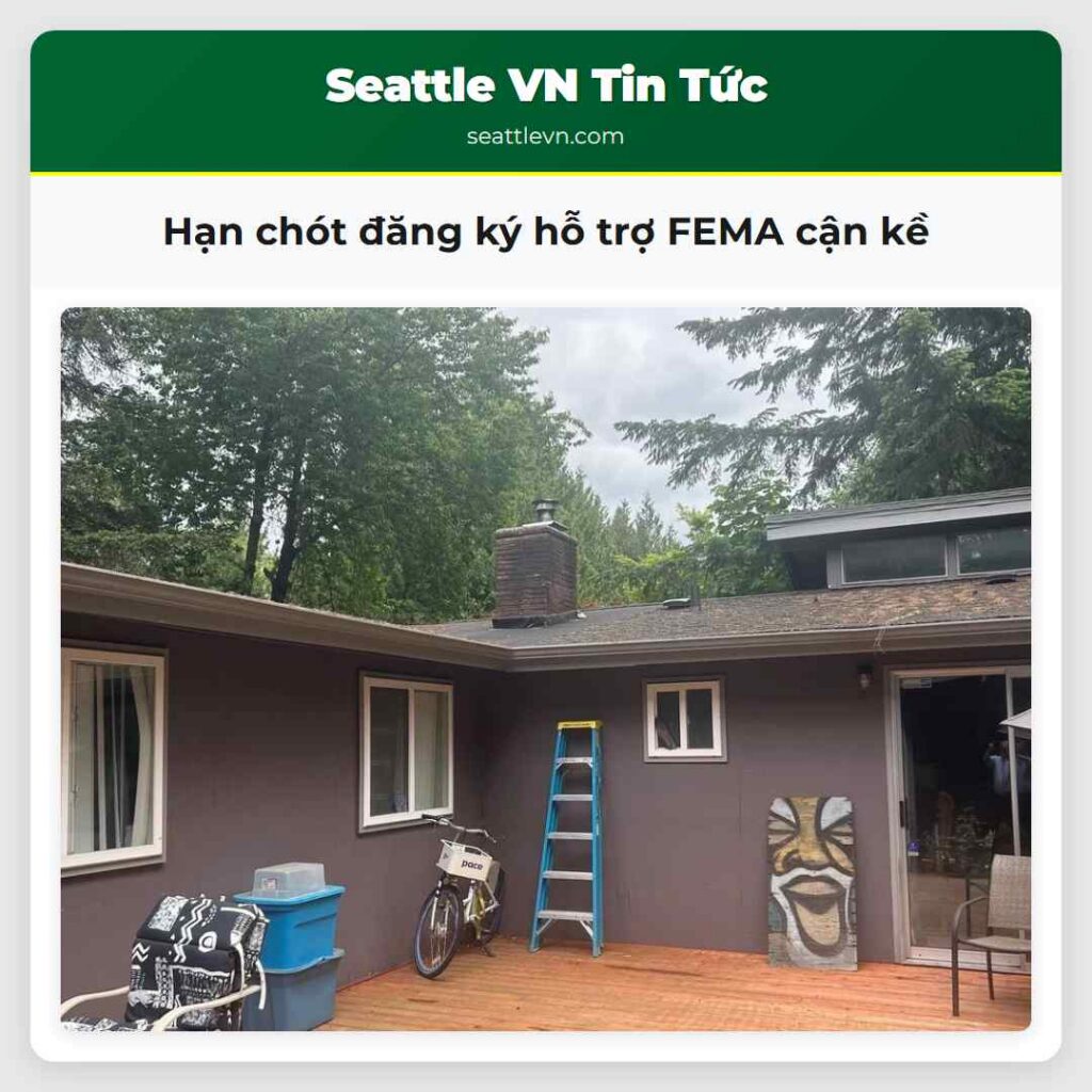 Hạn chót đăng ký hỗ trợ FEMA cận kề