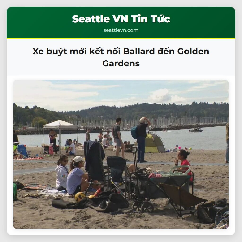 Xe buýt mới kết nối Ballard đến Golden Gardens