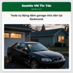 Tesla tự động đâm garage nhà dân tại Redmond