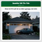 Đứa trẻ 19 tuổi lái xe đâm garage bỏ trốn
