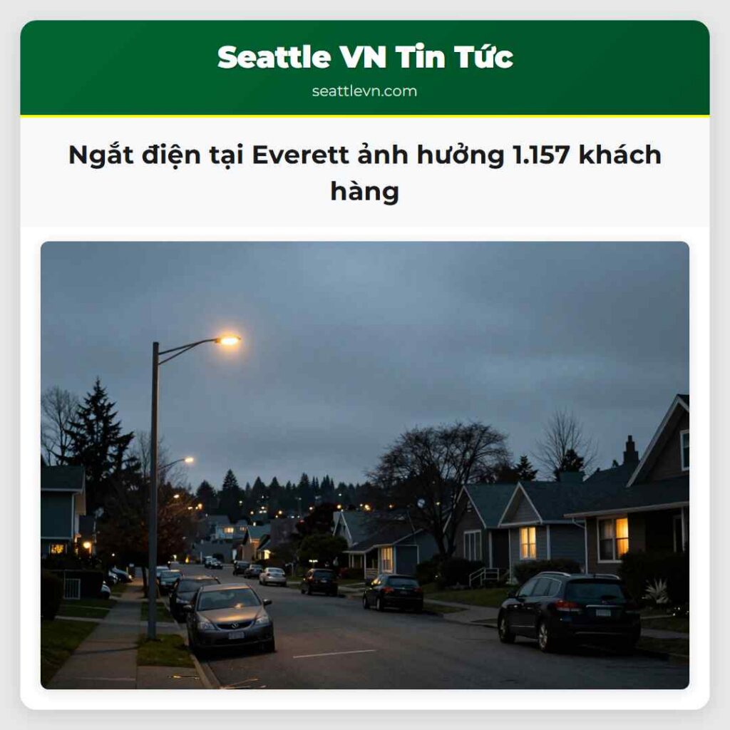 Ngắt điện tại Everett ảnh hưởng 1.157 khách hàng