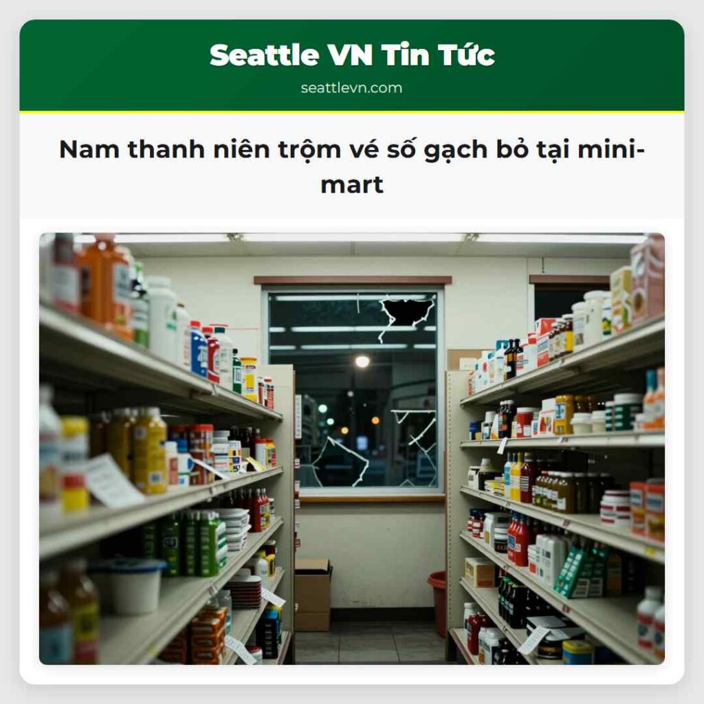 Nam thanh niên trộm vé số gạch bỏ tại mini-mart