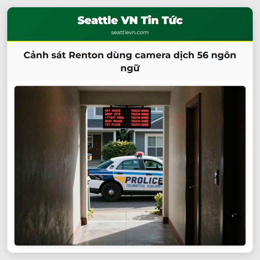 Cảnh sát Renton dùng camera dịch 56 ngôn ngữ