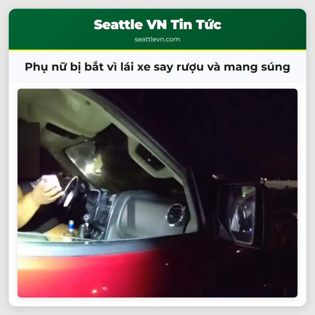 Phụ nữ bị bắt vì lái xe say rượu và mang súng