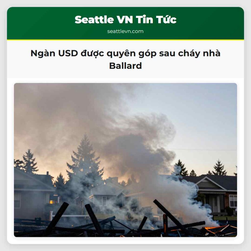 Ngàn USD được quyên góp sau cháy nhà Ballard
