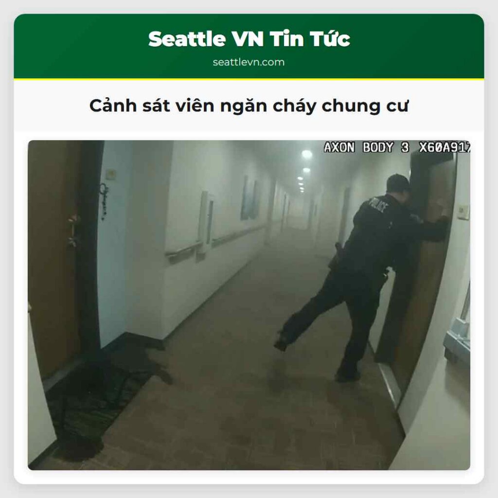 Cảnh sát viên ngăn cháy chung cư