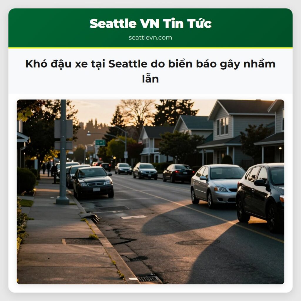 Khó đậu xe tại Seattle do biển báo gây nhầm lẫn
