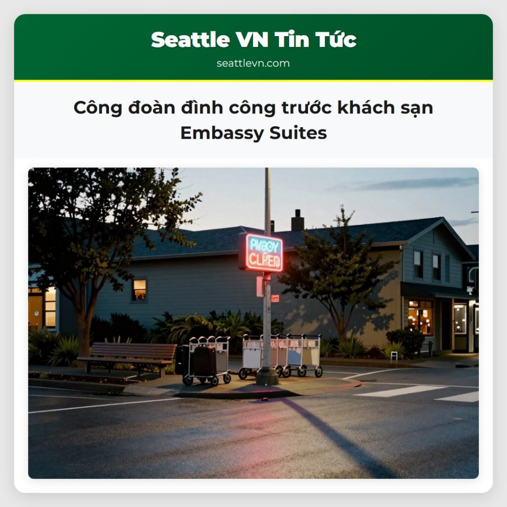 Công đoàn đình công trước khách sạn Embassy Suites