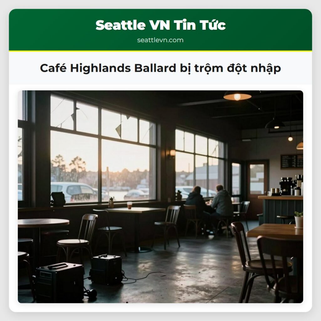 Café Highlands Ballard bị trộm đột nhập