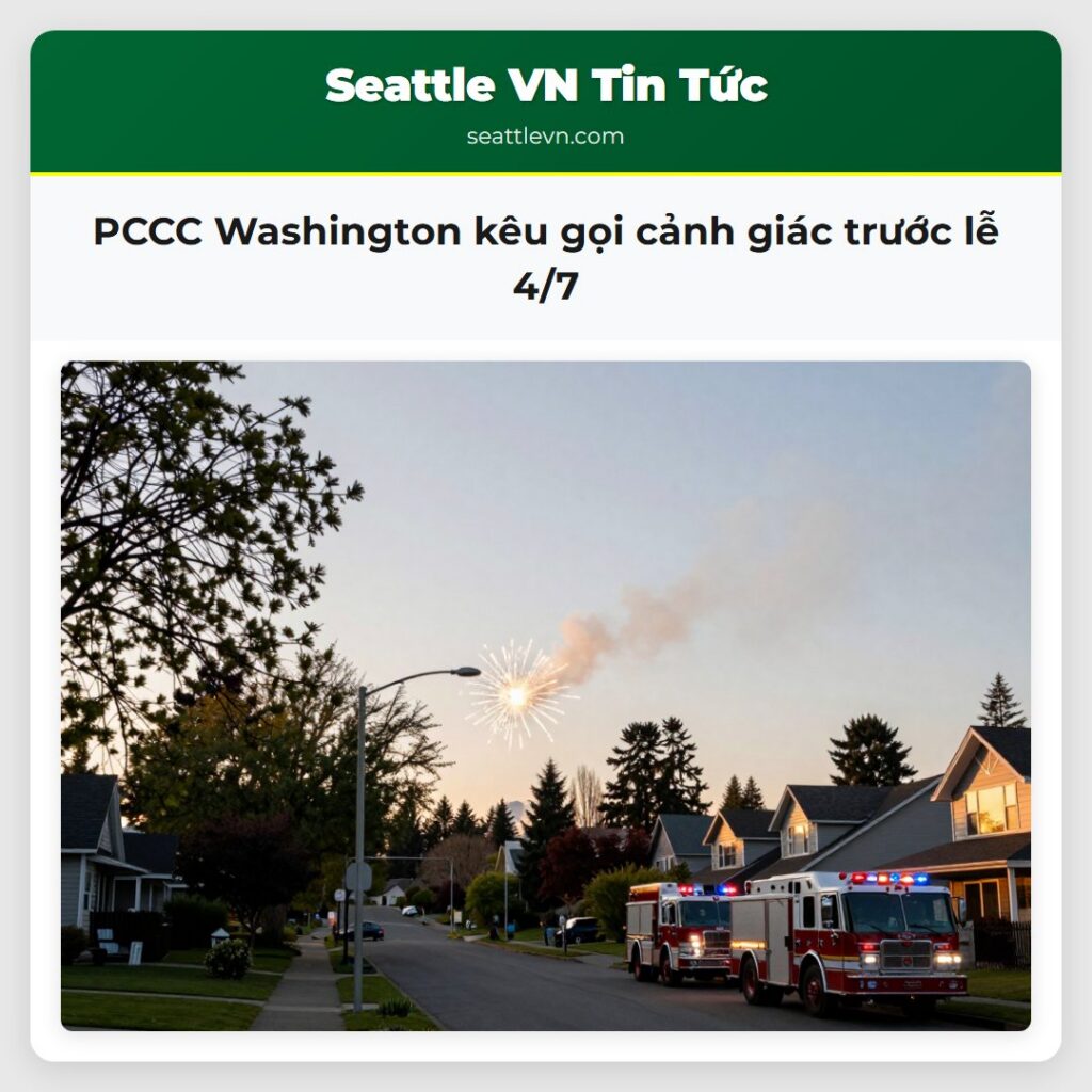 PCCC Washington kêu gọi cảnh giác trước lễ 4/7
