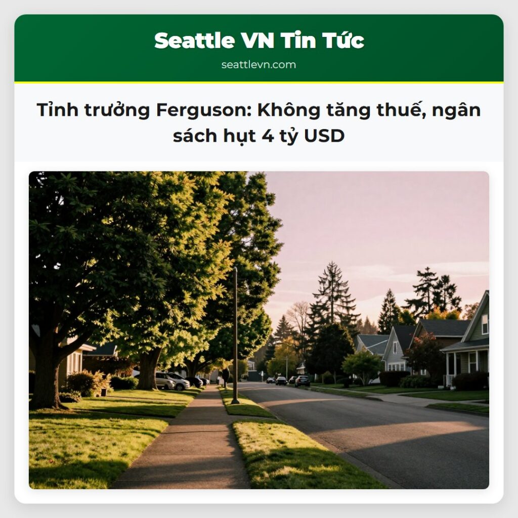 Tỉnh trưởng Ferguson: Không tăng thuế, ngân sách