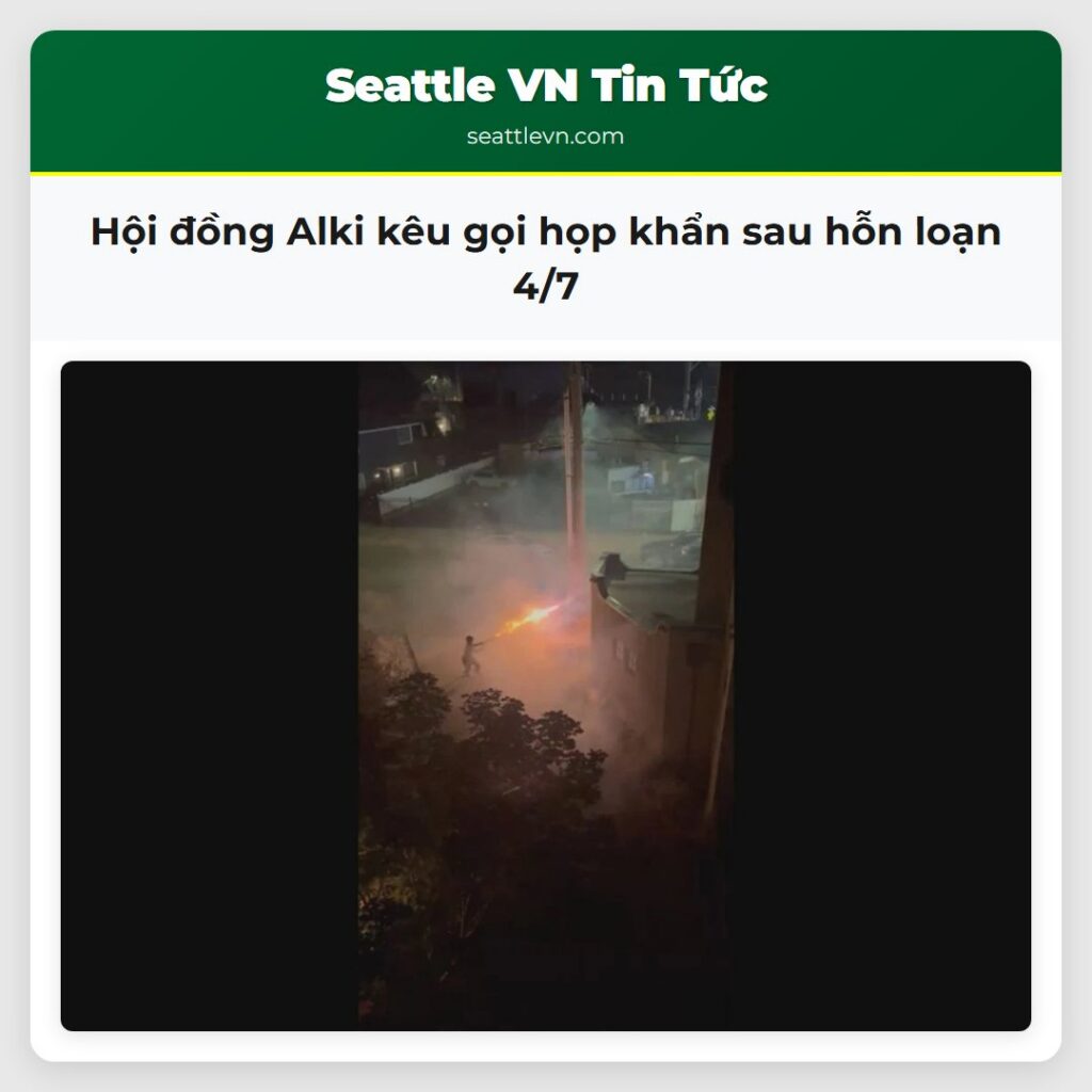 Hội đồng Alki kêu gọi họp khẩn sau hỗn loạn 4/7