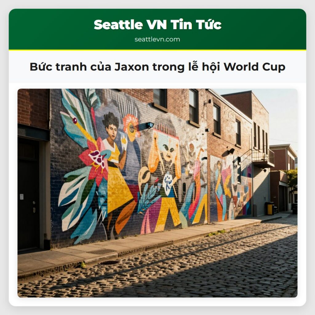 Bức tranh của Jaxon trong lễ hội World Cup
