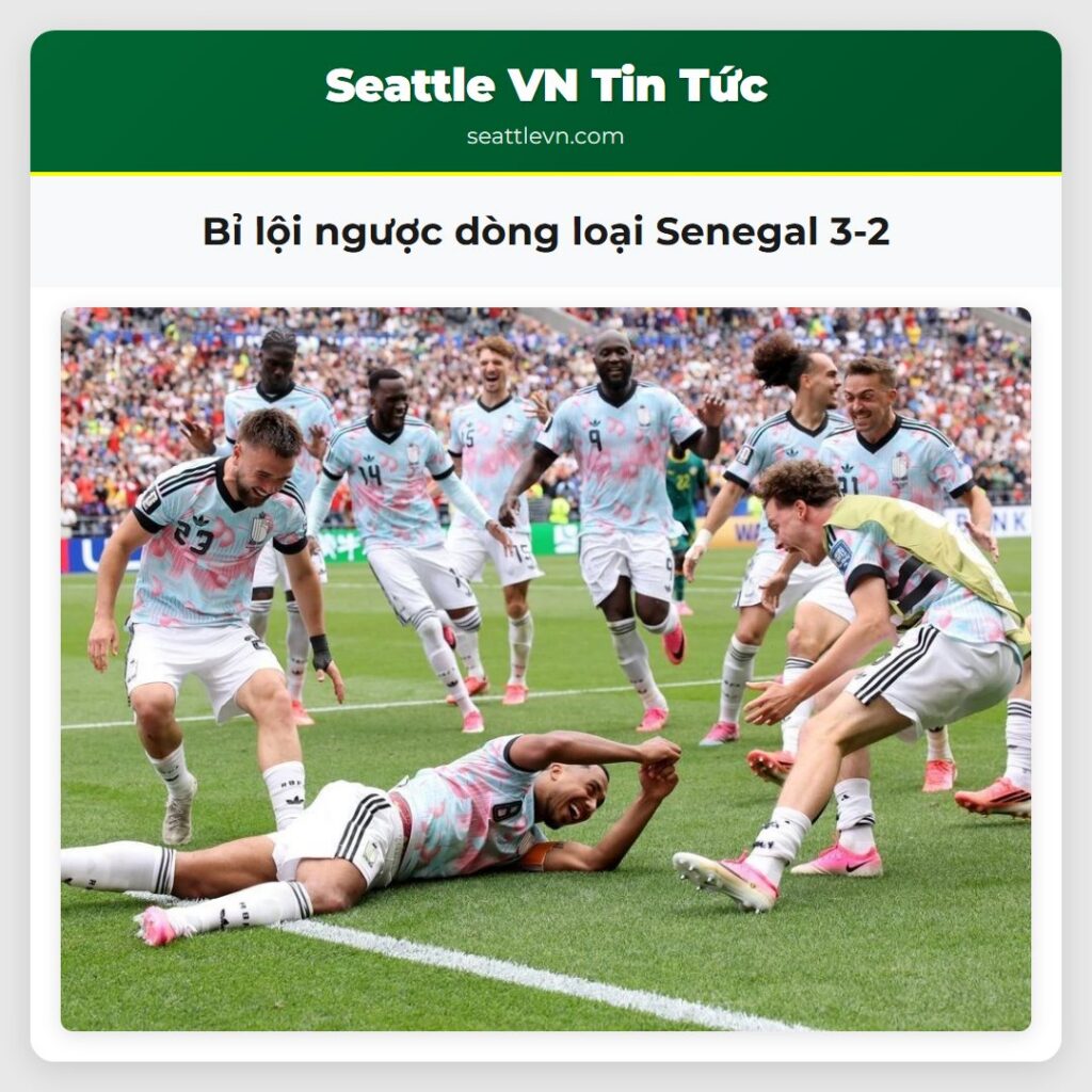 Bỉ lội ngược dòng loại Senegal 3-2