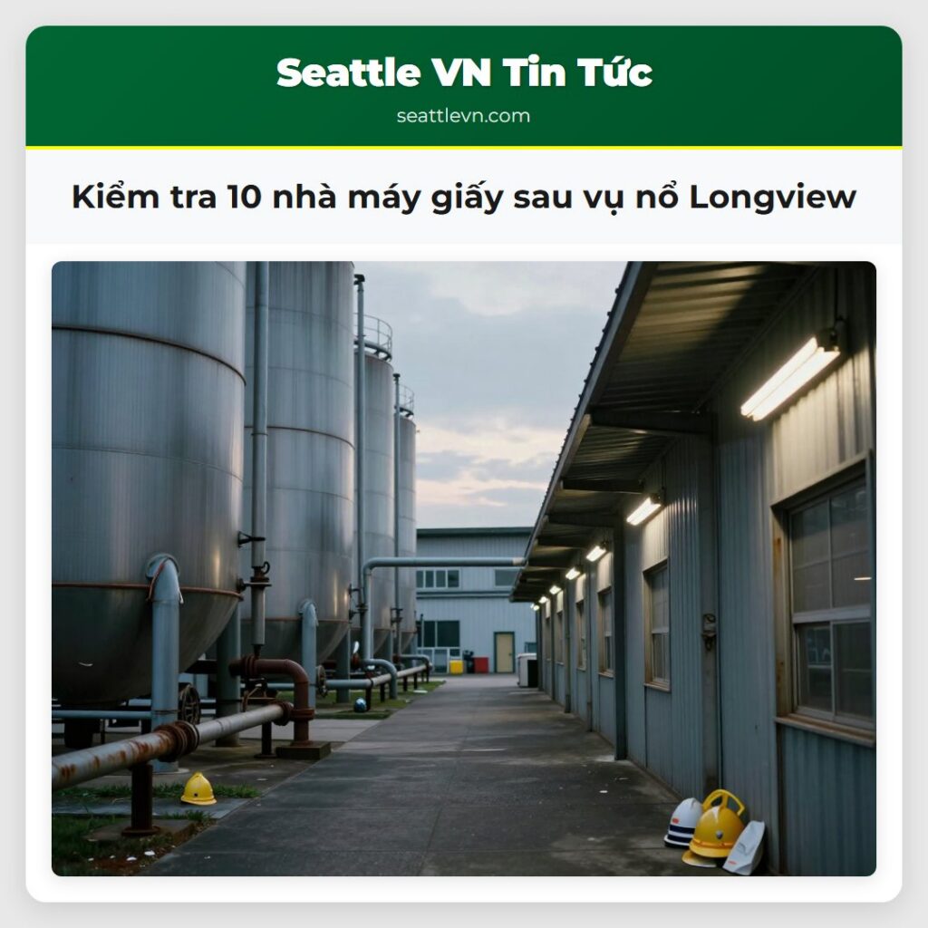 Kiểm tra 10 nhà máy giấy sau vụ nổ Longview